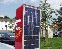 Napelemtábla a 'Nap utcáján' Gleisdorfban (Ausztria)